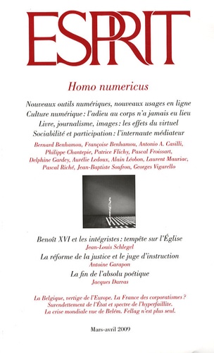 Marc-Olivier Padis - Esprit N° 353, Mars-avril 2009 : Homo numericus.