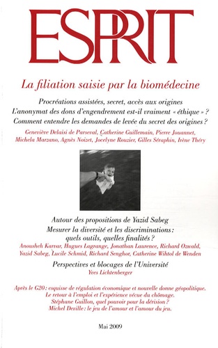 Irène Théry - Esprit N° 354, Mai 2009 : La filiation saisie par la biomédecine.