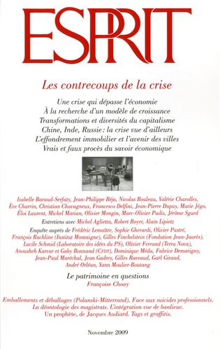 Marc-Olivier Padis - Esprit N° 359, Novembre 200 : Les contrecoups de la crise.