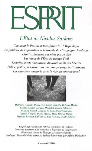 Pierre-Yves Cossé et Mireille Delmas-Marty - Esprit N° 363, Mars-avril 2 : L'Etat de Nicolas Sarkozy.