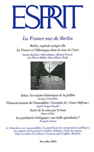 Olivier Mongin - Esprit N° 379, Novembre 201 : La France vue de Berlin.