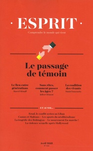 Anne-Lorraine Bujon - Esprit N° 443, avril 2018 : Le passage de témoin.