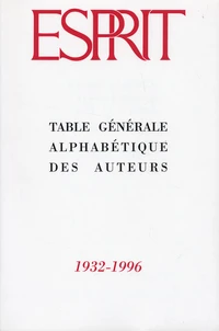 Table générale alphabétique des auteurs 1932-1996