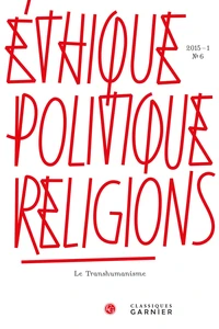 Ethique, politique, religions N° 6, 2015-1