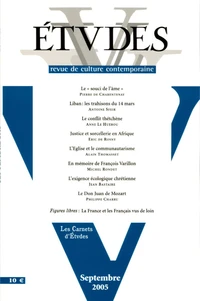 Etudes N° 3, Tome 403, Septembre 2005