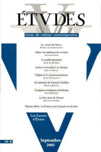 Pierre de Charentenay et Françoise Le Corre - Etudes N° 3, Tome 403, Sept : .