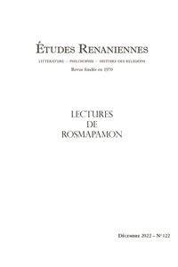  Classiques Garnier - Etudes renaniennes N° 122, 2022 : Lectures de Rosmapamon.