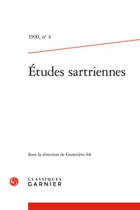 Etudes sartriennes N° 4, 1990