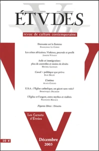Etudes Tome 399 N° 6 Décembre 2003