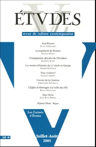 Etudes Tome 403, N° 1-2, Juillet-Août 2005