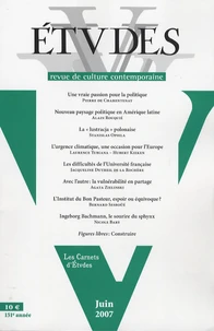 Etudes Tome 406 N° 6, Juin 2007
