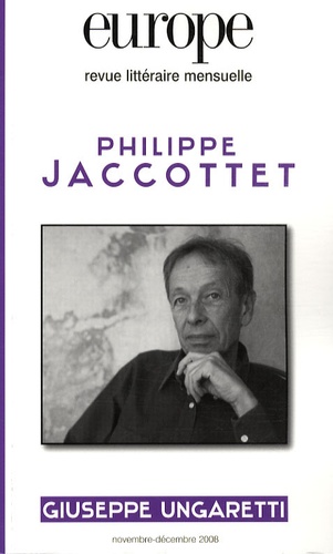 Philippe Jaccottet - Europe N° 955-956, Novembre : Philippe Jaccottet.