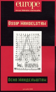 Charles Dobzynski et Jean-Baptiste Para - Europe N° 962-963, Juin-Jui : Ossip Mandelstam.