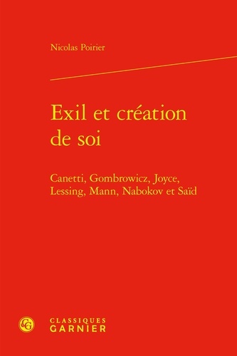 Exil et création de soi. Canetti, Gombrowicz, Joyce, Lessing, Mann, Nabokov et Saïd