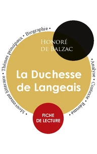 Fiche de lecture La Duchesse de Langeais (Étude intégrale)
