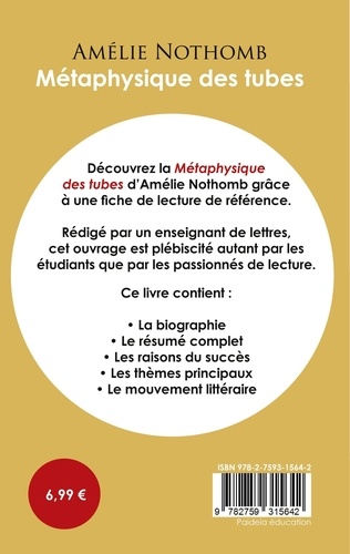 Fiche de lecture Métaphysique des tubes de Amélie Nothomb (Étude intégrale)