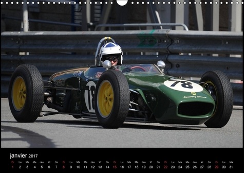 Formule 1 1950-1960. En 1950, naissent les premiers championnats du monde de Formule 1. Calendrier mural A3 horizontal 2017