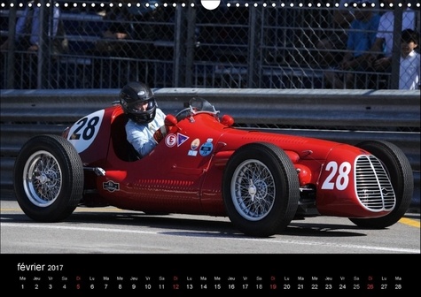 Formule 1 1950-1960. En 1950, naissent les premiers championnats du monde de Formule 1. Calendrier mural A3 horizontal 2017