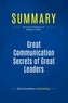  BusinessNews Publishing - Great Communication Secrets of Great Leaders - Review and Analysis of Baldoni's Book.