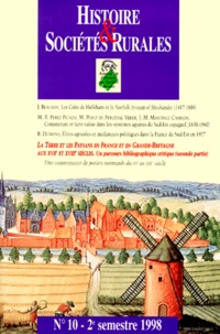  Pur - Histoire & Sociétés Rurales N° 10, 2e semestre 1 : Un parcours bibliographique critique - 2e partie.