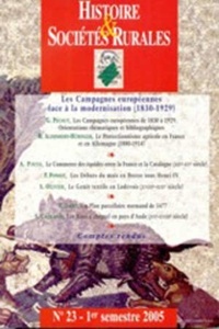  Pur - Histoire & Sociétés Rurales N° 23 - 1e semestre : Les campagnes européennes face à la modernisation (1830-1929).