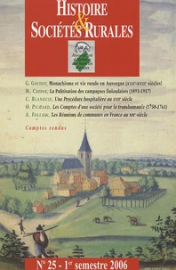 Histoire & Sociétés Rurales N° 25, 1e Semestre 2006
