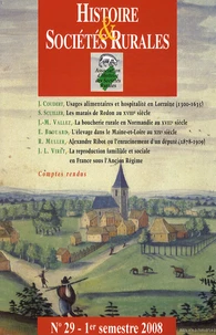 Histoire & Sociétés Rurales N° 29, 1er semestre 2008