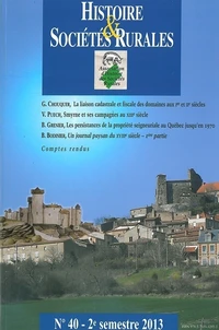 Histoire & Sociétés Rurales N° 40, 2e semestre 2013