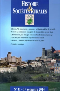 Histoire & Sociétés Rurales N° 41, 1er semestre 2014