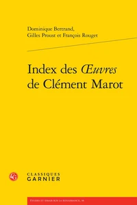 Index des oeuvres de Clément Marot