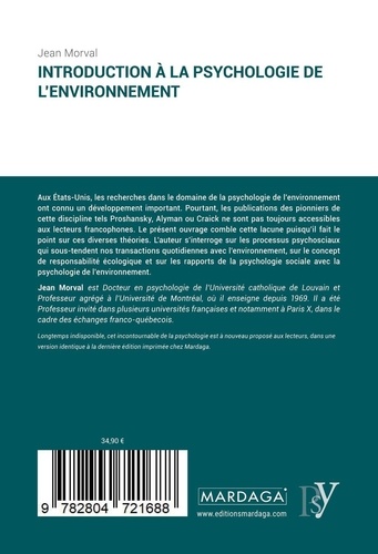 Introduction à la psychologie de l'environnement