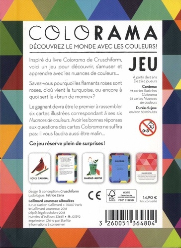Jeu Colorama. Découvrez le monde avec les couleurs ! Avec 132 cartes