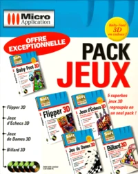 Jeux Pack 5 CD-ROM : Flipper 3D, Jeux d'échecs 3D, Jeux de Dames 3D, Billard 3D et Baby-Foot 3D, 5 CD-ROM