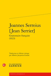 Joannes Serreius (Jean Serrier) grammaire française (1623)