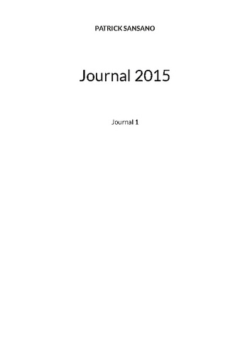 Journal 2015. Journal 1