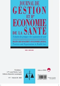 Journal de gestion et d'économie de la santé Volume 38 N° 1/2020