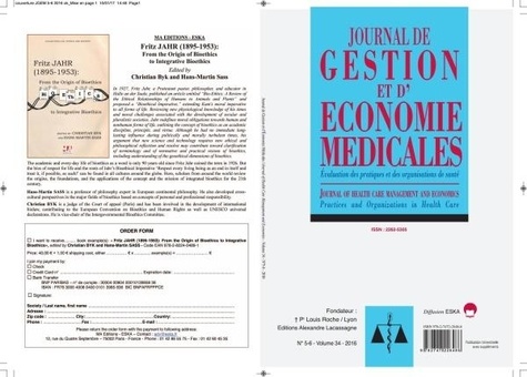 Catherine Quantin - Journal de gestion et d'économie médicale N° 5-6 Vol 34/2016 : .