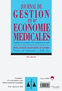 Journal de gestion et d'économie médicales Volume 33 N° 4-5/2015