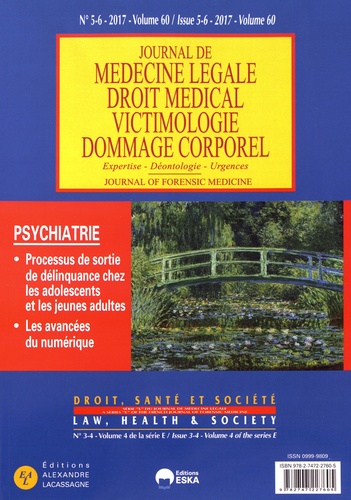 Michel Botbol - Journal de médecine légale Volume 60 N° 5-6/2017 : Psychiatrie.
