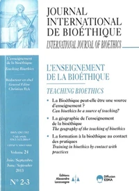 L'enseignement de la bioéthique
