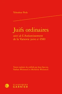 Juifs ordinaires l'anéantissement de la Varsovie juive