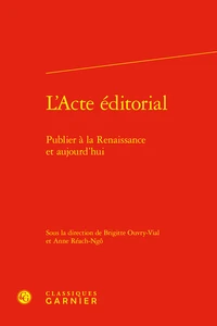 L'acte éditorial