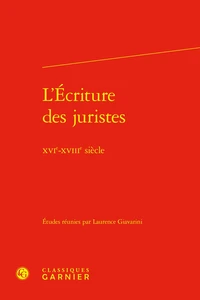 L'écriture des juristes