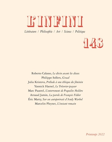L'Infini N° 148, printemps 2022