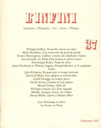 Philippe Sollers - L'infini N° 37, Printemps 199 : .