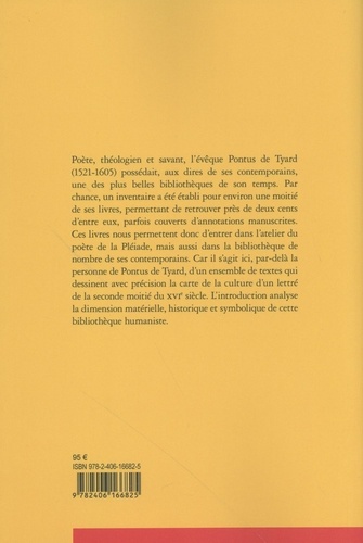 La Bibliothèque de Pontus de Tyard. Libri qui quidem extant