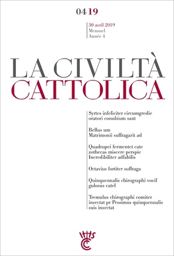 La Civiltà Cattolica 30 avril 2019