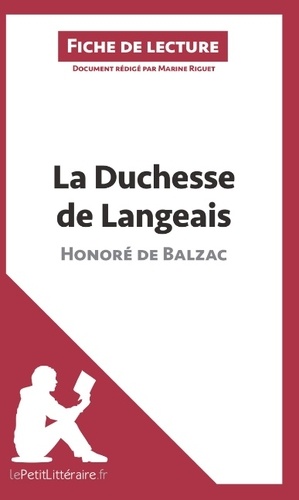 La duchesse de Langeais. Fiche de lecture