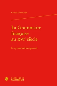 La grammaire française au XVIe siècle
