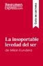  ResumenExpress - Guía de lectura  : La insoportable levedad del ser de Milan Kundera (Guía de lectura) - Resumen y análisis completo.